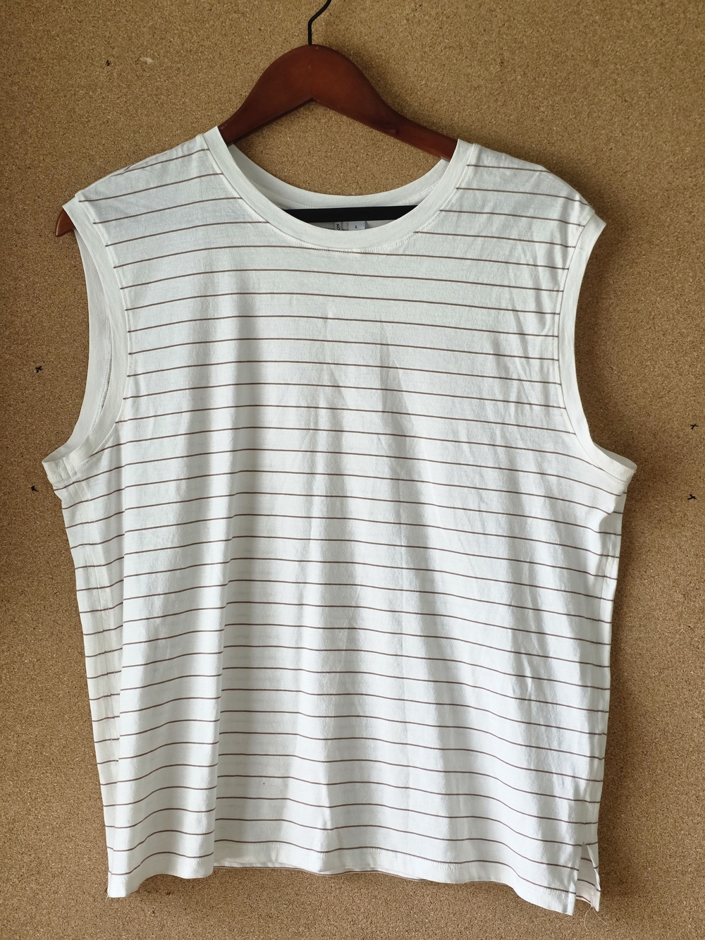Nordstrom 100% Pima Cotton Brown Stripe Tank Top L